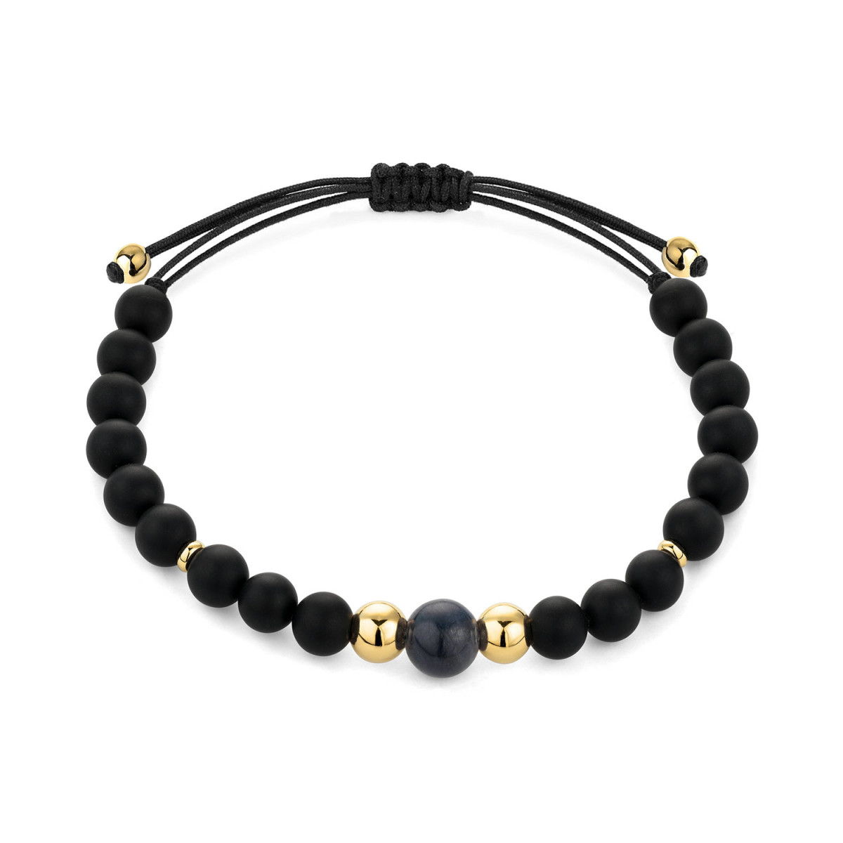 Pulsera Facet For Men con Cordón  – 18Kt, Ónix y Zafiro B3800088GYN05ZA/OX